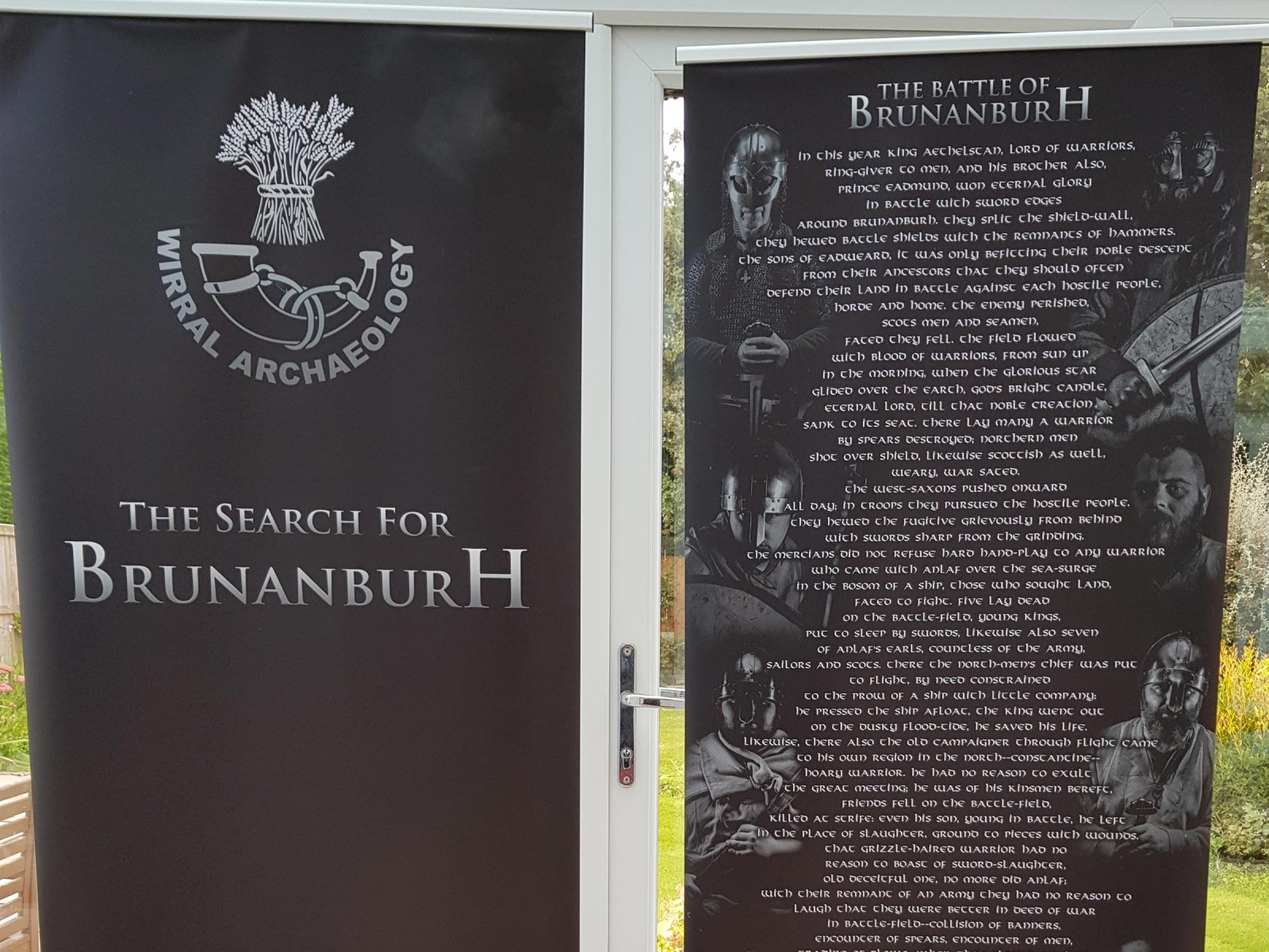 Wirral Archaeology banner relating  the ‘battle of Brunanburh’ poem.